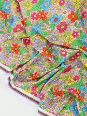 Load image into Gallery viewer, Cartoony Flowers on Pink Swim Tricot | Italian Designer Deadstock | By The Half Yard
