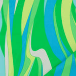 Load image into Gallery viewer, Greens Groovy Waves Swim Tricot | Italian Designer Deadstock | By The Half Yard
