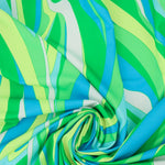 Load image into Gallery viewer, Greens Groovy Waves Swim Tricot | Italian Designer Deadstock | By The Half Yard
