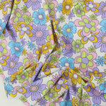 Load image into Gallery viewer, Lime/Lilac/Mango/Lavender/Blue Groovy Blooms Swim Tricot | Italian Designer Deadstock | By The Half Yard

