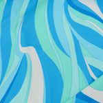 Load image into Gallery viewer, Blues Groovy Waves Swim Tricot | Italian Designer Deadstock | By The Half Yard
