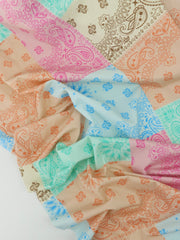 Load image into Gallery viewer, Bandana Pastel Blocks Swim Tricot | Italian Designer Deadstock | By The Half Yard

