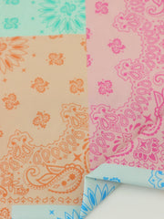 Load image into Gallery viewer, Bandana Pastel Blocks Swim Tricot | Italian Designer Deadstock | By The Half Yard
