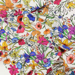 Load image into Gallery viewer, Wildflowers on White Swim Tricot | Italian Designer Deadstock | By The Half Yard
