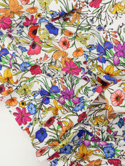 Load image into Gallery viewer, Wildflowers on White Swim Tricot | Italian Designer Deadstock | By The Half Yard
