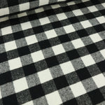 Load image into Gallery viewer, Black &amp; Ivory 1" Buffalo Check Mid-Weight Woven Wool
