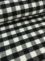 Load image into Gallery viewer, Black &amp; Ivory 1" Buffalo Check Mid-Weight Woven Wool