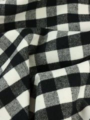 Load image into Gallery viewer, Black &amp; Ivory 1" Buffalo Check Mid-Weight Woven Wool
