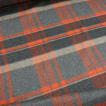 Load image into Gallery viewer, Charcoal &amp; Hot Orange Plaid Mid-Weight Woven Wool
