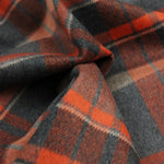 Load image into Gallery viewer, Charcoal &amp; Hot Orange Plaid Mid-Weight Woven Wool
