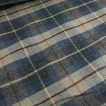 Load image into Gallery viewer, Denim &amp; Light Taupe Plaid Mid-Weight Woven Wool
