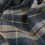 Load image into Gallery viewer, Denim &amp; Light Taupe Plaid Mid-Weight Woven Wool
