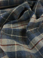 Load image into Gallery viewer, Denim &amp; Light Taupe Plaid Mid-Weight Woven Wool