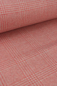 Red Blush & Linen Plaid Melton Double Weave Wool | By The Half Yard