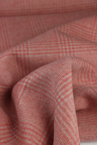 Red Blush & Linen Plaid Melton Double Weave Wool | By The Half Yard