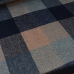 Load image into Gallery viewer, Toasted Almond/Navy/Powder Plaid Melton Double Weave Wool | By The Half Yard
