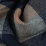 Load image into Gallery viewer, Toasted Almond/Navy/Powder Plaid Melton Double Weave Wool | By The Half Yard

