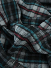 Load image into Gallery viewer, Teal/Magenta/Gray/Black Plaid Mid-Weight Woven Wool