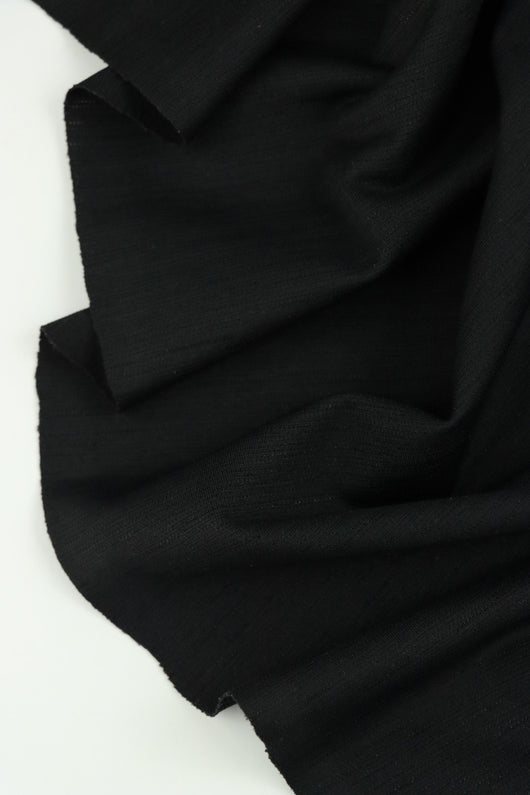 Textured Black Shimmer Poly Spandex | Designer Deadstock