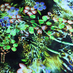 Load image into Gallery viewer, 2YD REMNANT; Floral Cheetah Nylon Spandex Tricot
