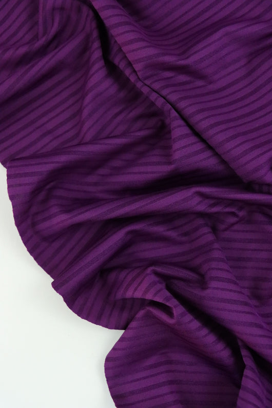 Grape Shimmer Stripe Poly Spandex | Designer Deadstock