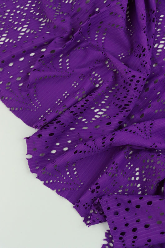 Turnip Nylon Spandex Lace Stripe | Designer Deadstock