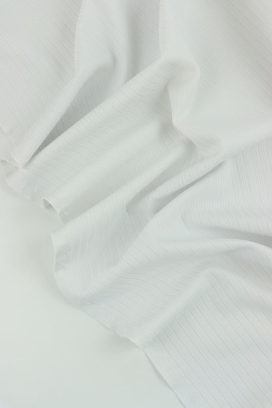 White Nylon Spandex Rib | Designer Deadstock