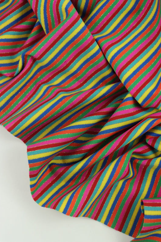 Bright Stripes Lurex Poly Spandex | Designer Deadstock