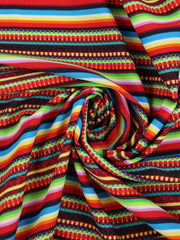 Load image into Gallery viewer, Colorful Stripe Poly Spandex | Designer Deadstock
