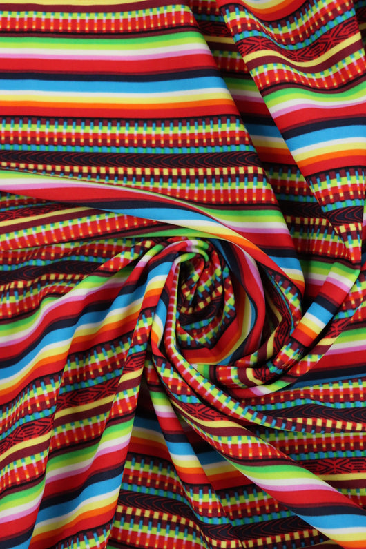 Colorful Stripe Poly Spandex | Designer Deadstock