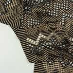 Load image into Gallery viewer, Black &amp; Taupe Zig Zag Crochet Nylon Spandex Mesh | Designer Deadstock

