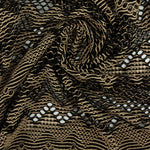 Load image into Gallery viewer, Black &amp; Taupe Zig Zag Crochet Nylon Spandex Mesh | Designer Deadstock
