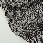 Load image into Gallery viewer, Cocoa &amp; White Zig Zag Crochet Nylon Spandex Mesh | Designer Deadstock
