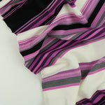 Load image into Gallery viewer, White/Purple/Black Mixed Stripe Nylon Spandex | Designer Deadstock
