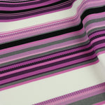 Load image into Gallery viewer, White/Purple/Black Mixed Stripe Nylon Spandex | Designer Deadstock
