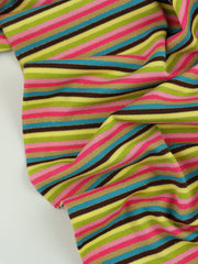 Load image into Gallery viewer, Muted Summer Stripes Lurex Poly Spandex | Designer Deadstock
