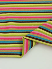 Load image into Gallery viewer, Muted Summer Stripes Lurex Poly Spandex | Designer Deadstock
