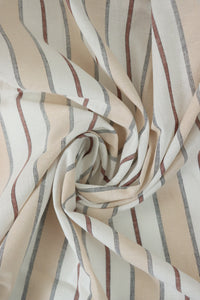 Beige Camden Stripe Cotton Linen Poplin