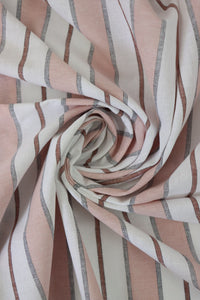 Dusty Rose Camden Stripe Cotton Linen Poplin