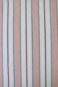 Dusty Rose Camden Stripe Cotton Linen Poplin