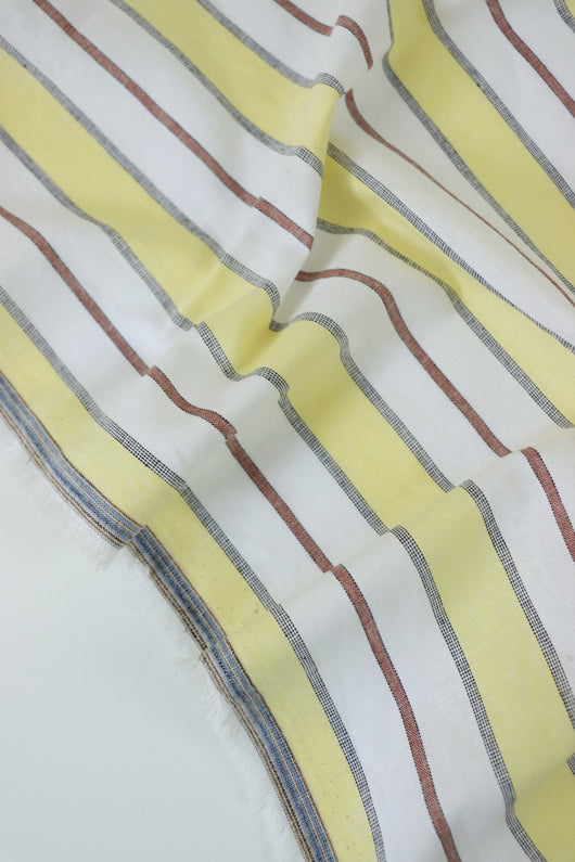 Yellow Camden Stripe Cotton Linen Poplin