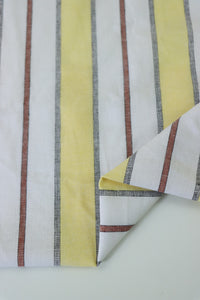 Yellow Camden Stripe Cotton Linen Poplin