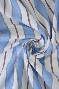 Blue Camden Stripe Cotton Linen Poplin