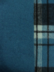 Load image into Gallery viewer, Ocean/Black/Ivory Plaid Melton Double Weave Wool | By The Half Yard