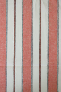 Coral Camden Stripe Cotton Linen Poplin