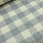 Load image into Gallery viewer, Cream &amp; Gray Check Melton Double Weave Wool | By The Half Yard

