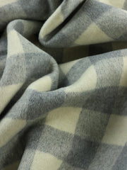 Load image into Gallery viewer, Cream &amp; Gray Check Melton Double Weave Wool | By The Half Yard
