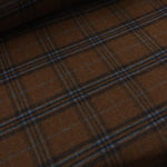 Load image into Gallery viewer, Walnut/Espresso/Sky Blue Melton Double Weave Wool | By The Half Yard
