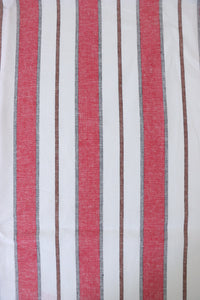 Red Camden Stripe Cotton Linen Poplin