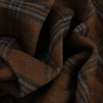 Load image into Gallery viewer, Walnut/Espresso/Sky Blue Melton Double Weave Wool | By The Half Yard
